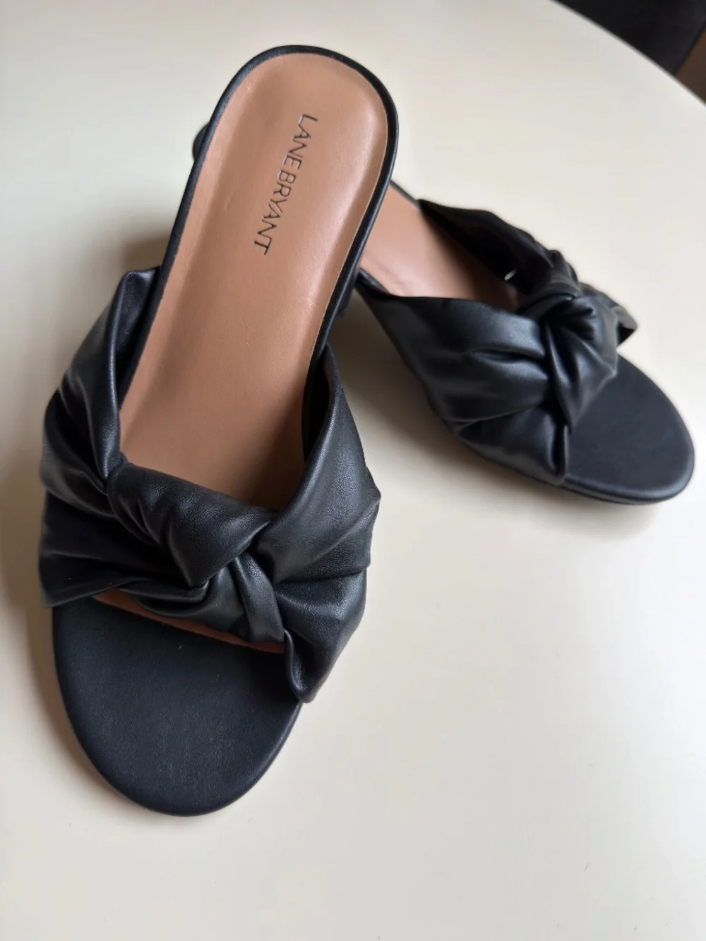 Lane Bryant Vegan Leather Black Sandals – 9 wide, women’s